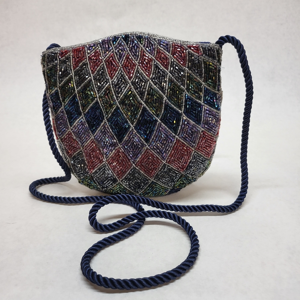 Vintage Unbranded Small Beaded Shoulder Bag Mint Condition